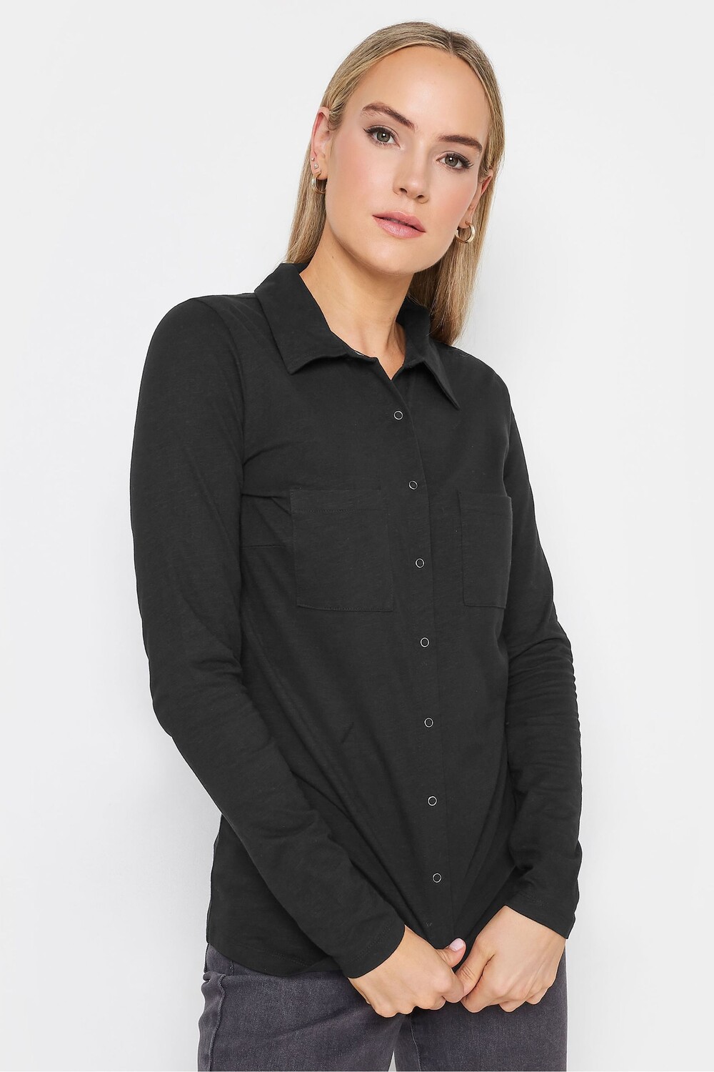 

Рубашка из хлопкового джерси Long Tall Sally, черный