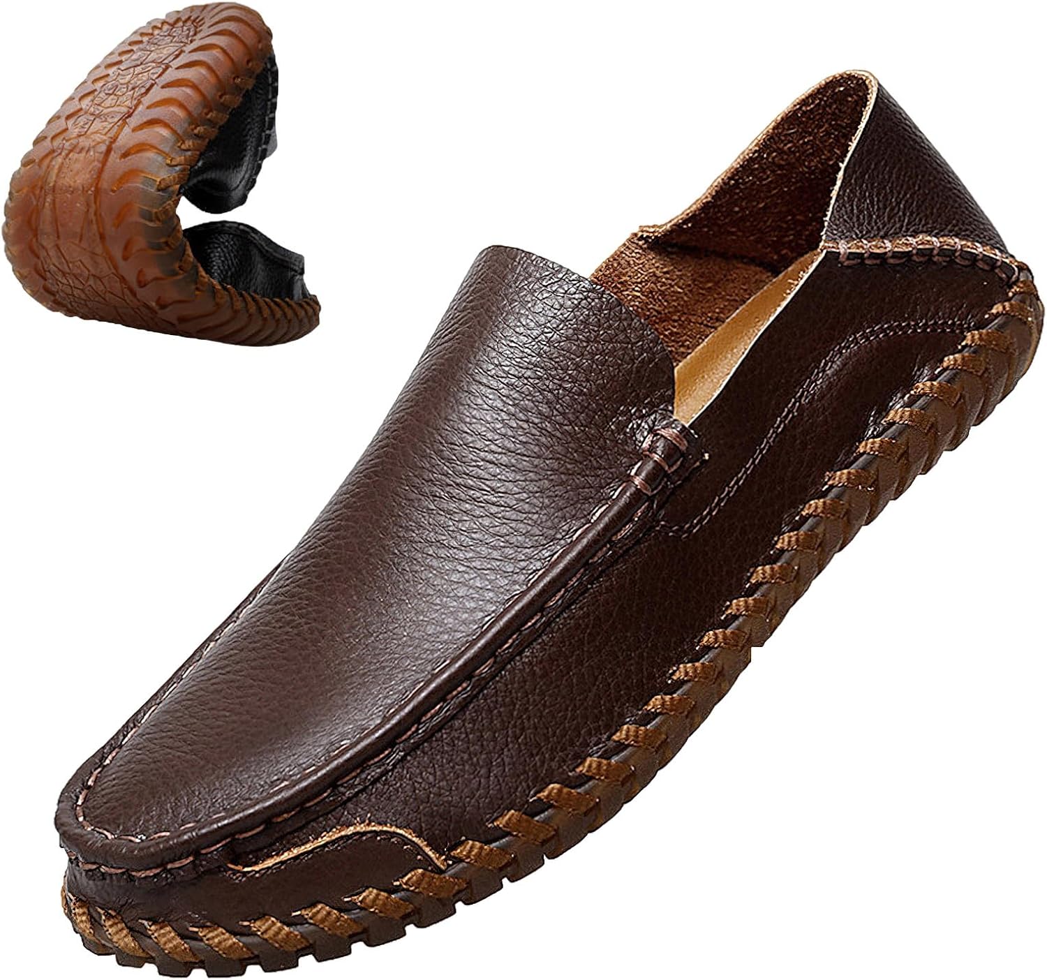 

Мужские лоферы Rismart, обувь, кожаные повседневные слипоны, Coffee