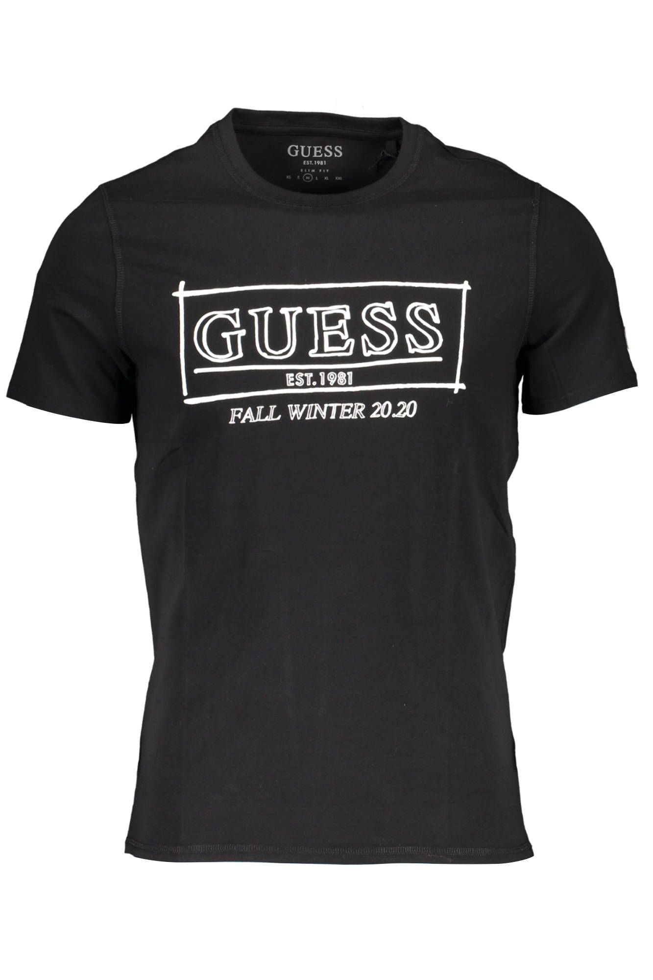 

Черная хлопковая мужская футболка Guess Shoes