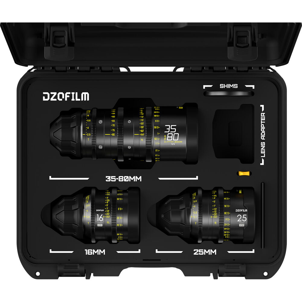 

Комплект DZOFilm Y24 Educational Catta Ace 35-80 мм + объектив VESPID 16 и 25 мм (ARRI PL)