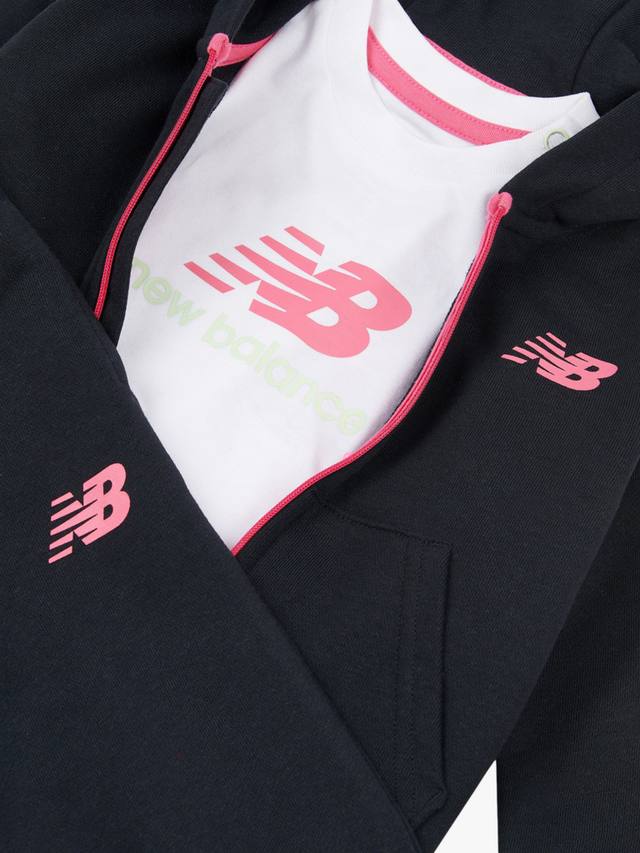 Детская хлопковая худи с логотипом New Balance, T-Shirt & Shorts Set, Nb Caviar — фото 3