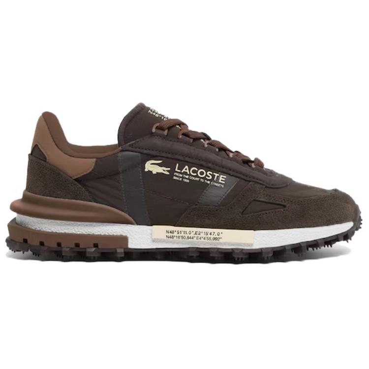 Элитные активные замшевые повседневные кроссовки мужские LACOSTE, бежевый-12c — фото 4