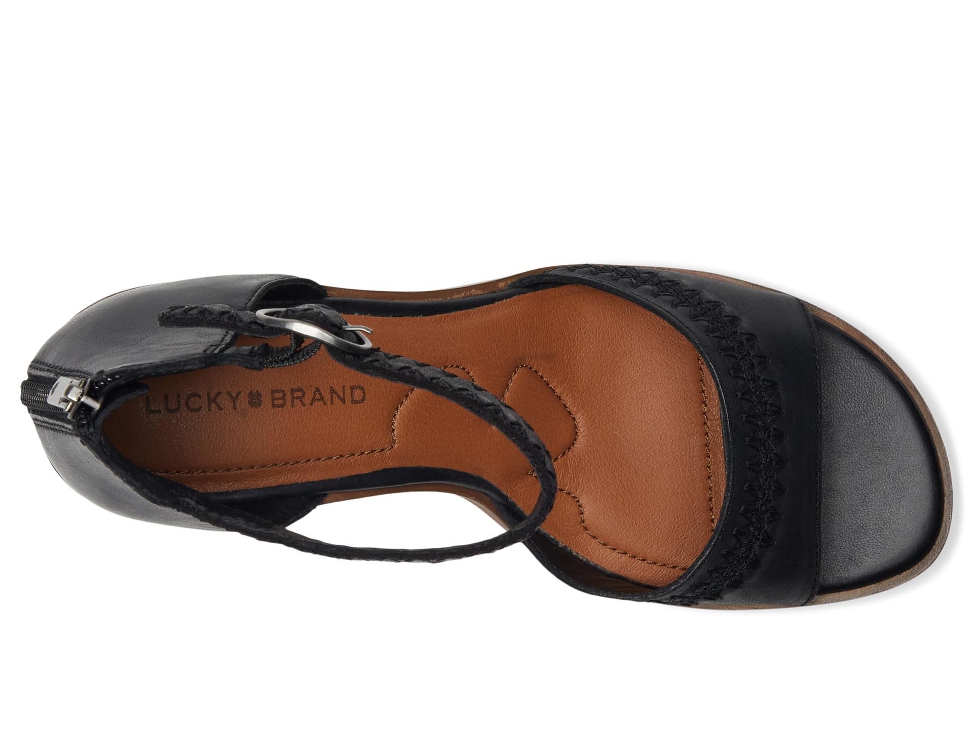 Сандалии Lucky Brand Shivona Stitched Heeled Sandal, черный — фото 2