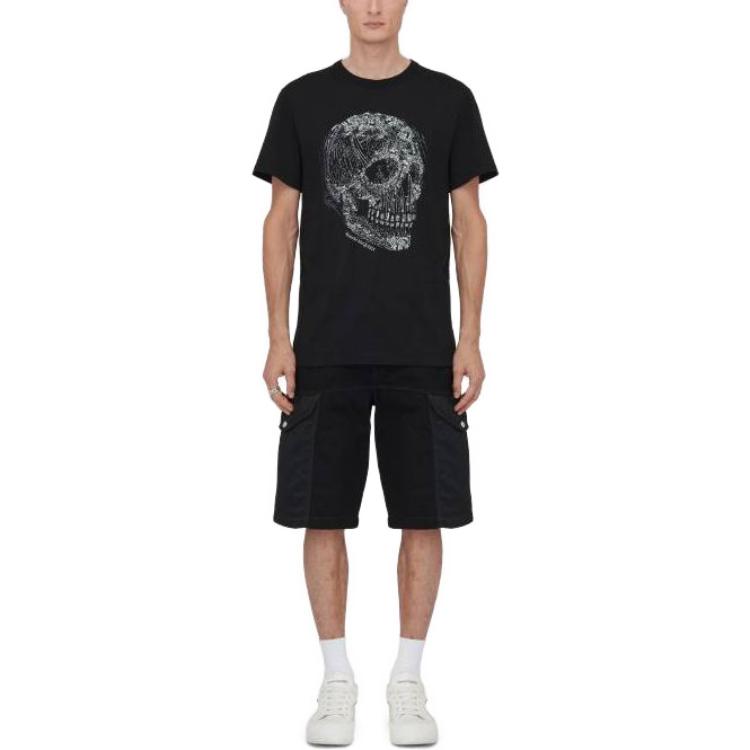 Кристальный Череп Свитшот Футболка Alexander McQueen, Черный — фото 4