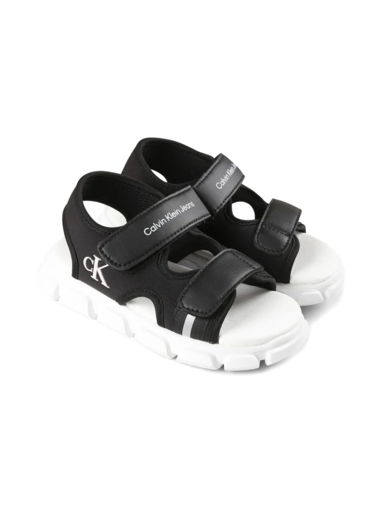 

Сандалии с ремешками на липучках Calvin Klein Kids, черный