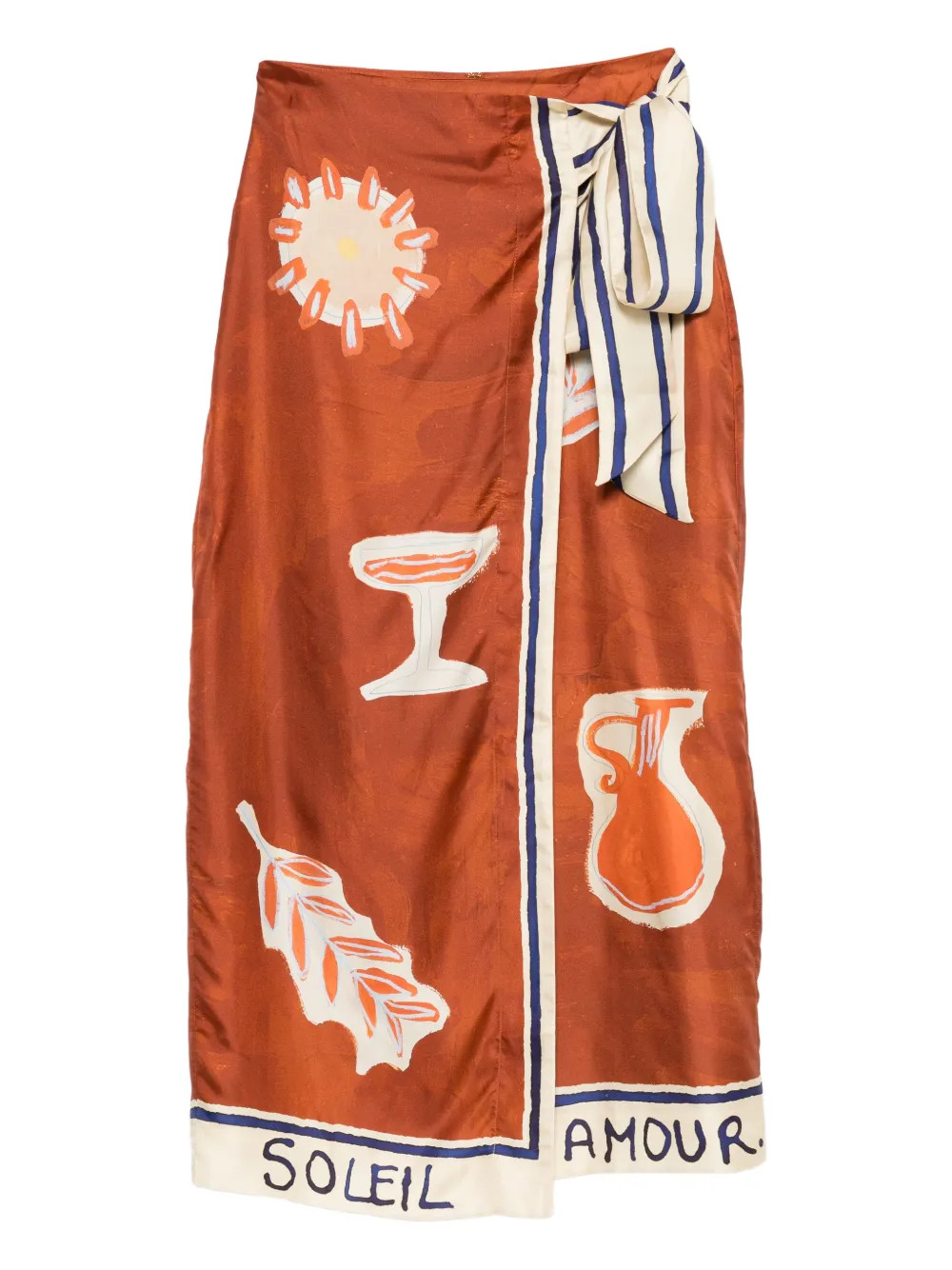 

Юбка миди с принтом Alemais, коричневый