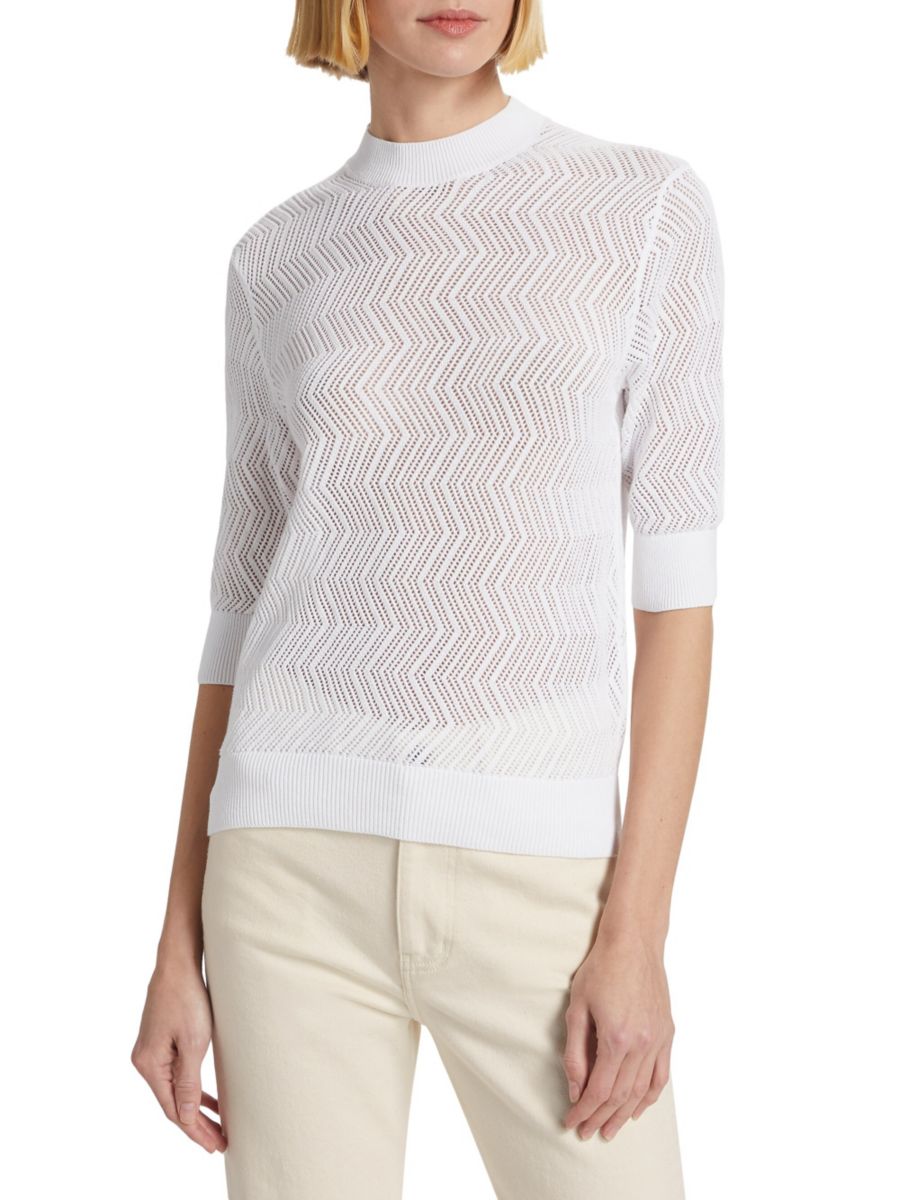 

Хлопковый свитер Nicola Pointelle Proenza Schouler White Label, белый