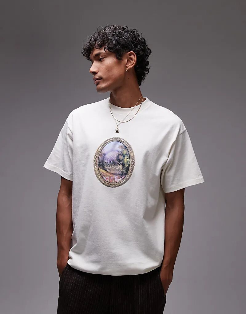 

Футболка Carhartt WIP Mirror свободного кроя с мотивом кремового цвета