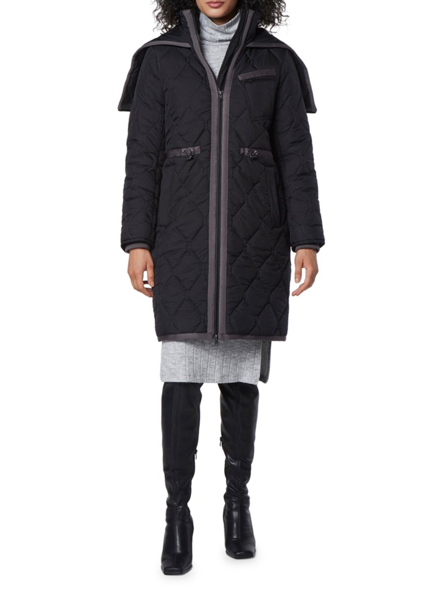 

Стеганое пальто-анорак Savoy Andrew Marc, черный