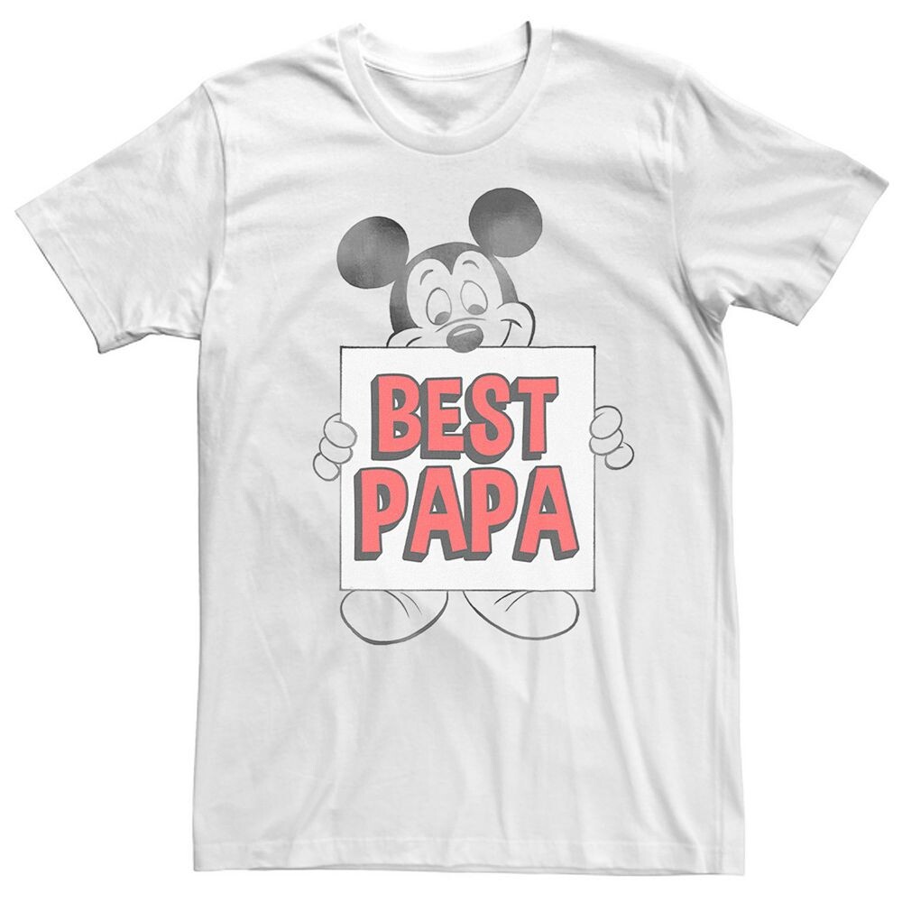 

Мужская традиционная футболка Disney's Mickey Mouse с рисунком Mickey Best Papa Licensed Character, белый