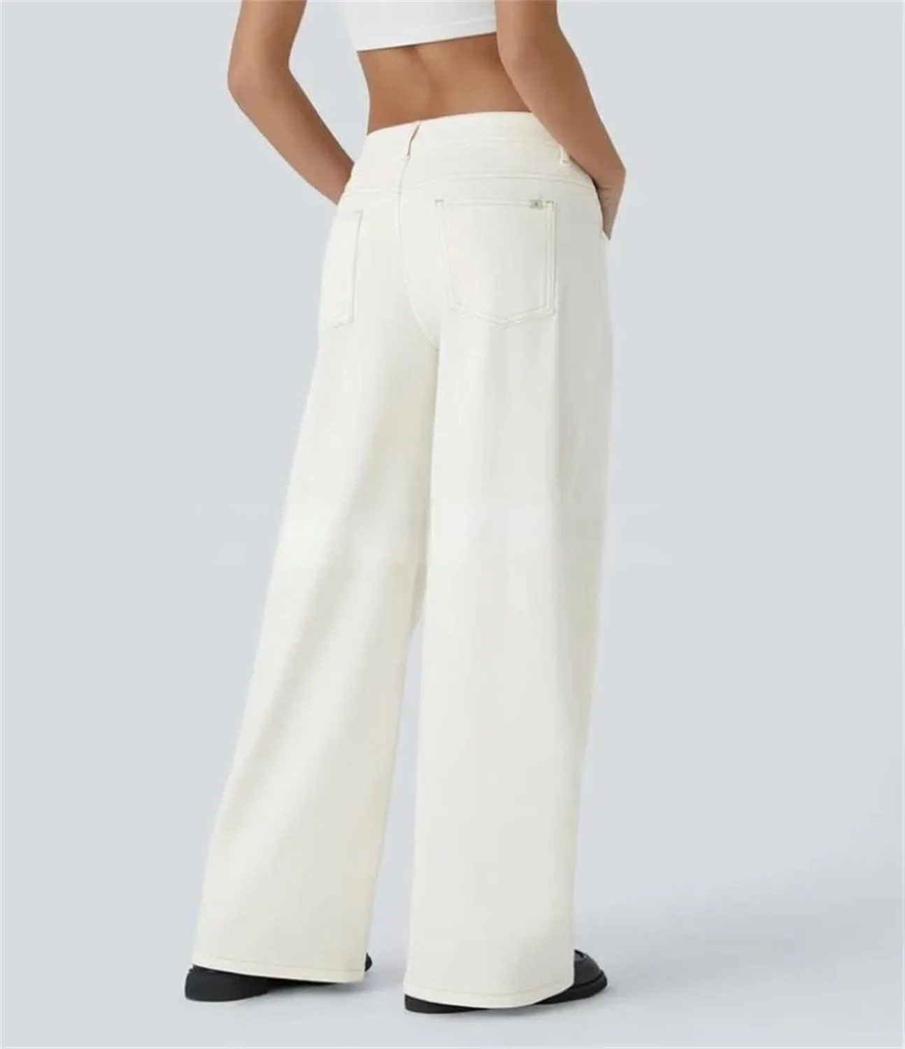 Женские джинсы Stretch Straight Leg, асимметричные низкие свободные — фото 3