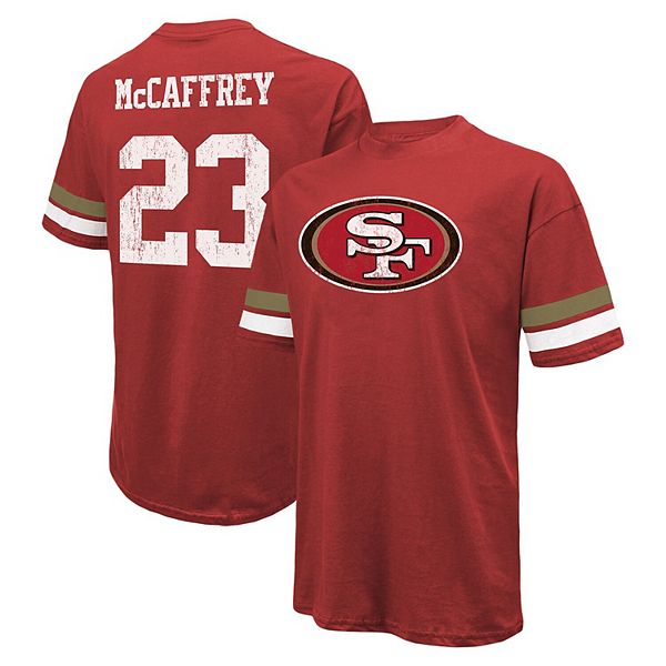 

Футболка oversize fit с именем и номером christian mccaffrey san francisco 49ers scarlet Majestic Threads