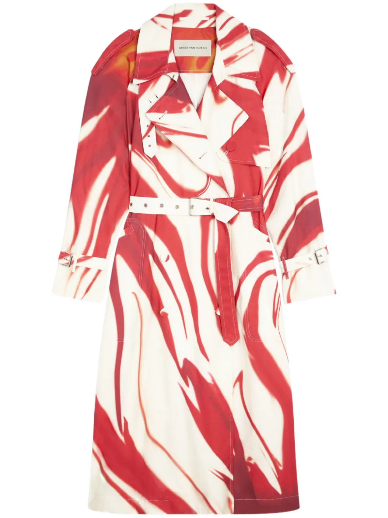 

DRIES VAN NOTEN хлопковый тренч, красный
