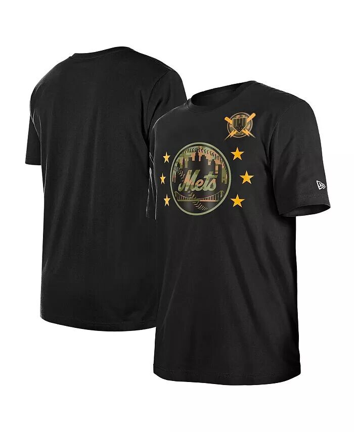 

Мужская черная футболка New York Mets 2024-Armed Forces Day New Era