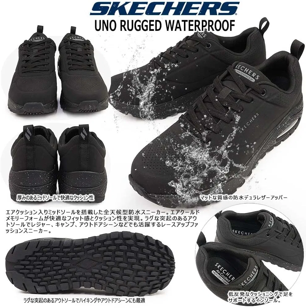Мужские водонепроницаемые кроссовки Skechers UNO Rugged 183048 BBK, черные — фото 3