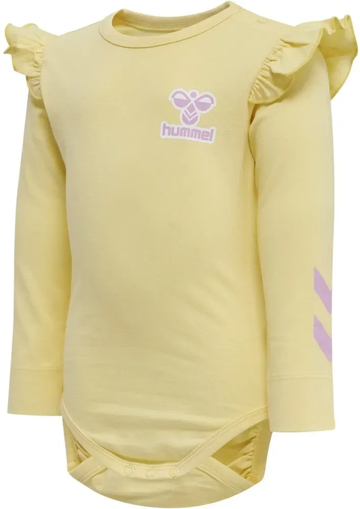 Боди для детей, длинный рукав, Hummel, желтый