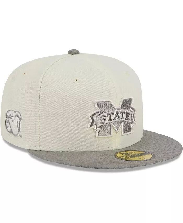 

Мужская облегающая шляпа Stone, Grey Mississippi State Bulldogs Chrome & Concrete 59FIFTY New Era, серый