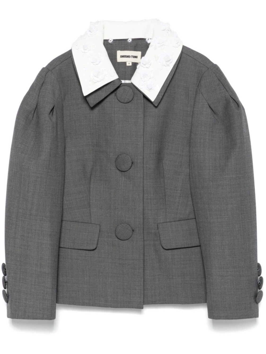 

Куртка SHUSHU/TONG с пайетками на воротнике, серый