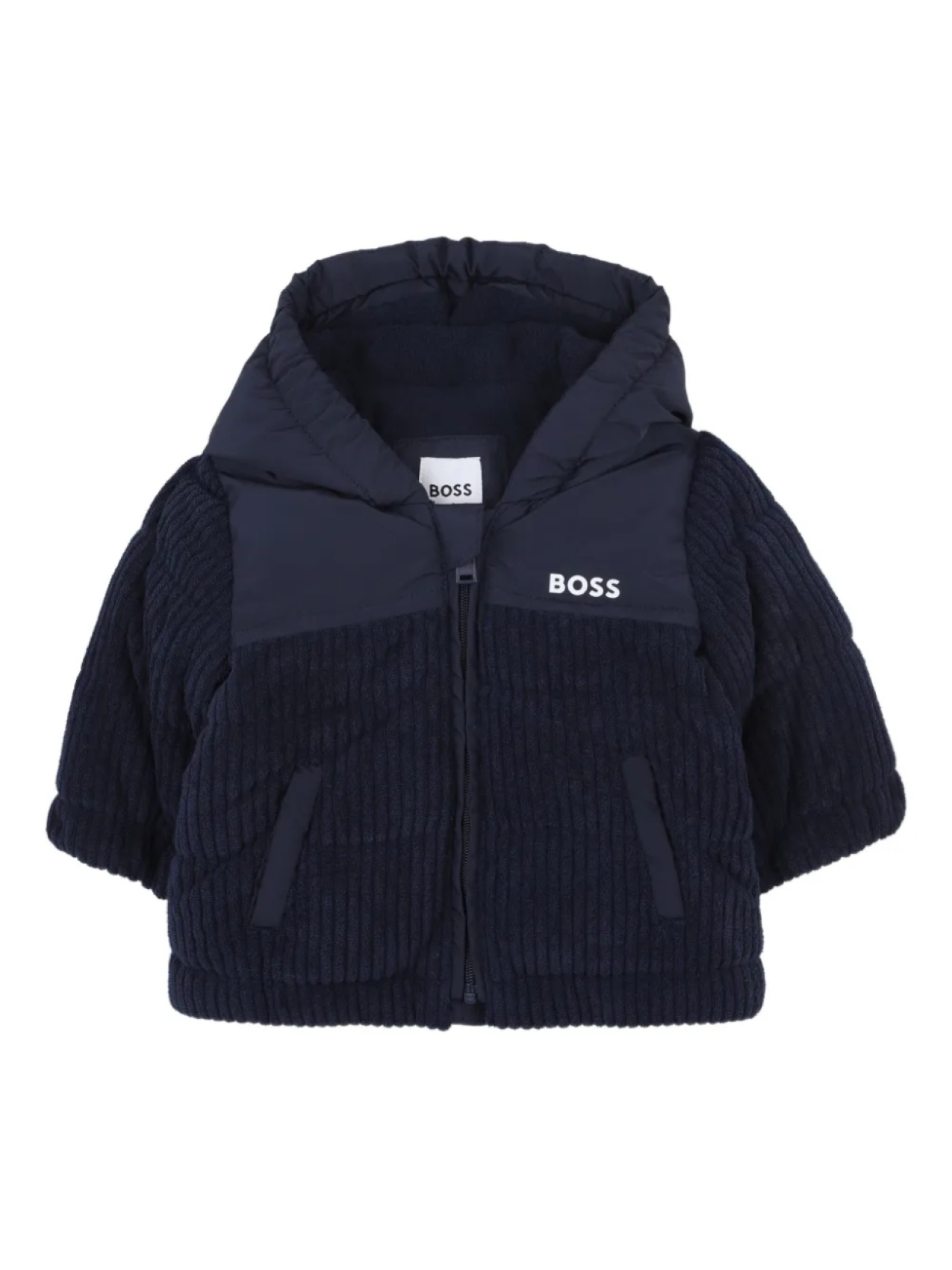 

BOSS Kidswear пуховик с веревочным эффектом, синий