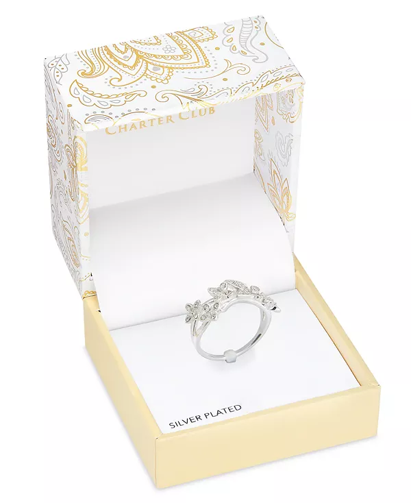 

Кольцо-Бабочка из серебристого кубического циркония, эксклюзивно в Macy's Charter Club, silver