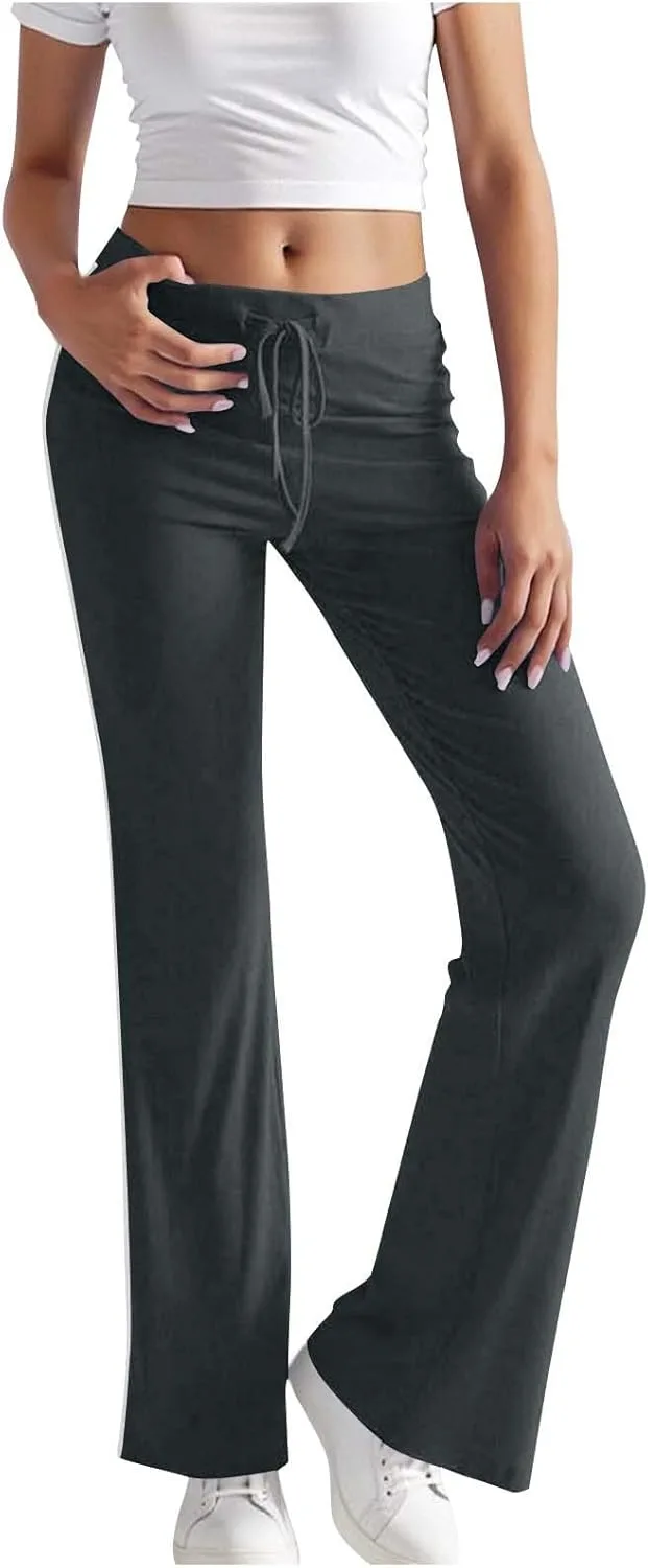 

Womens Yoga Pants High Waisted Wide Leg Pants Bootcut Flared Leggings Tummy Control Running Sweatpants Lounge Trouser