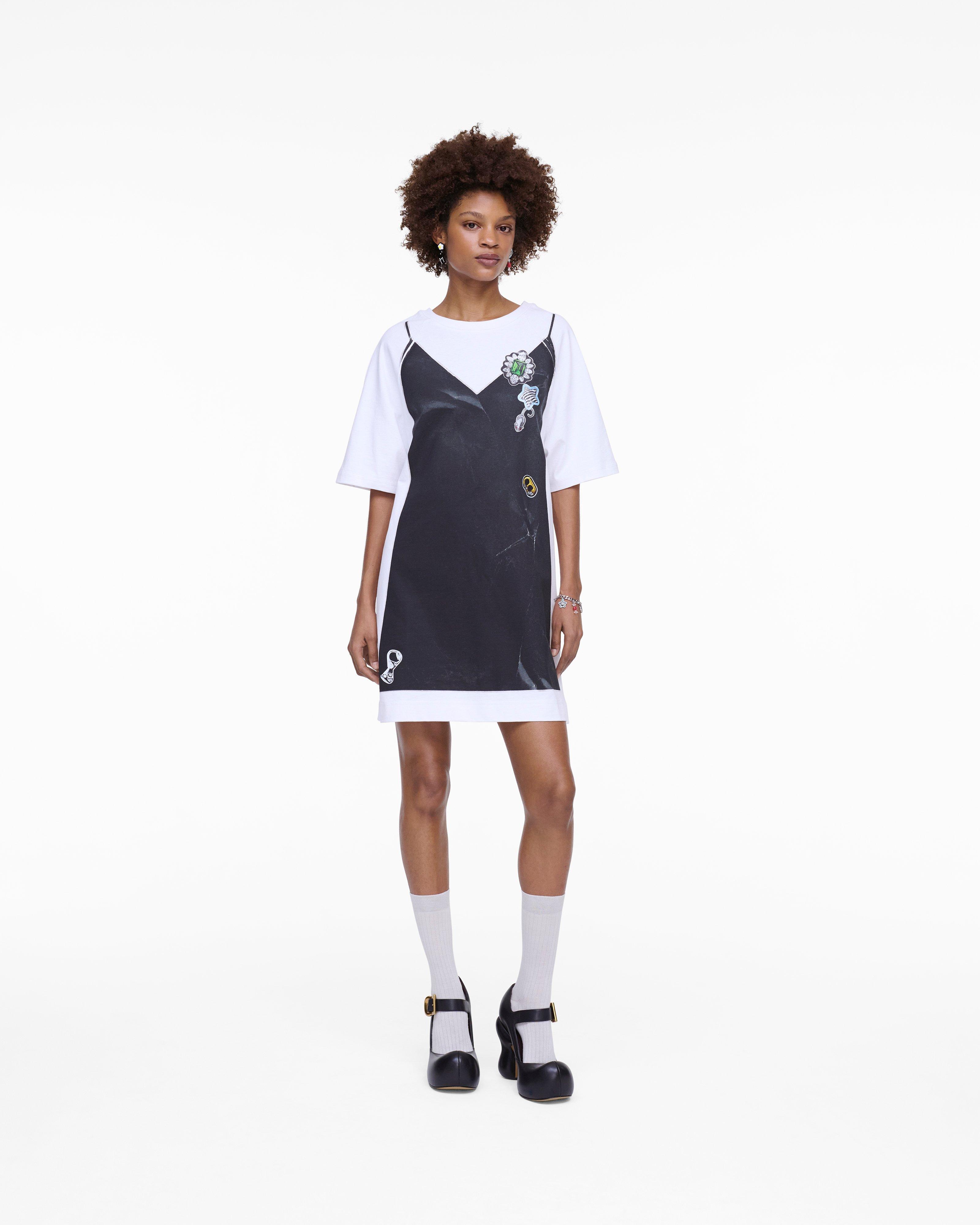 

Платье-футболка с эффектом trompe L'Oeil Marc Jacobs, белый/черный
