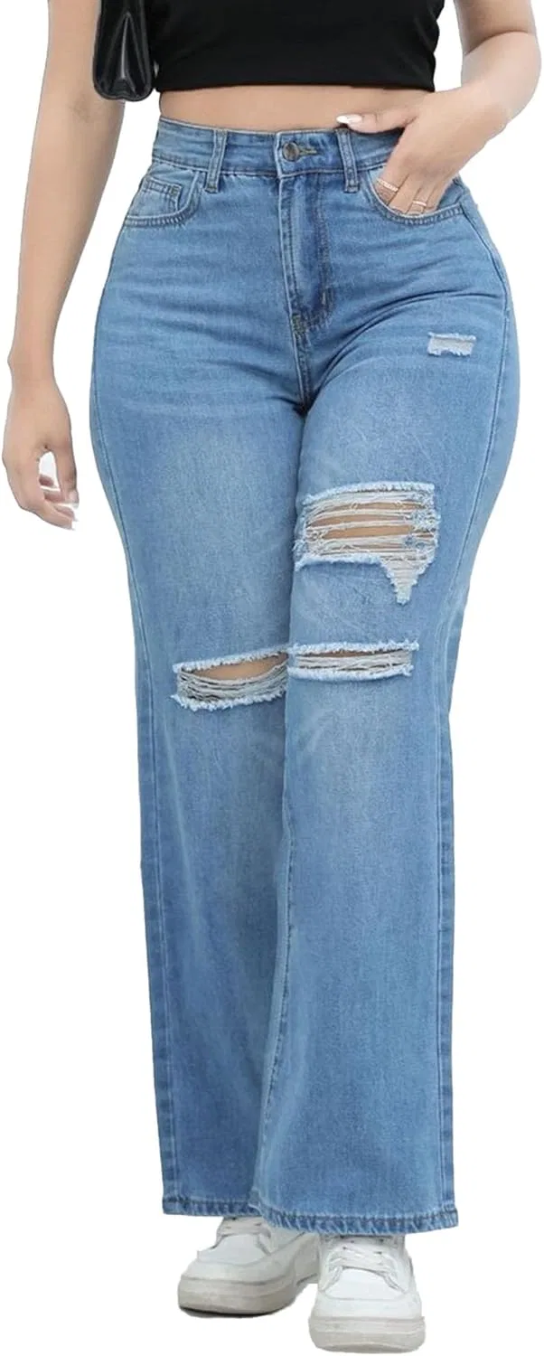 Джинсы клеш Light Blue, Women's Fashion