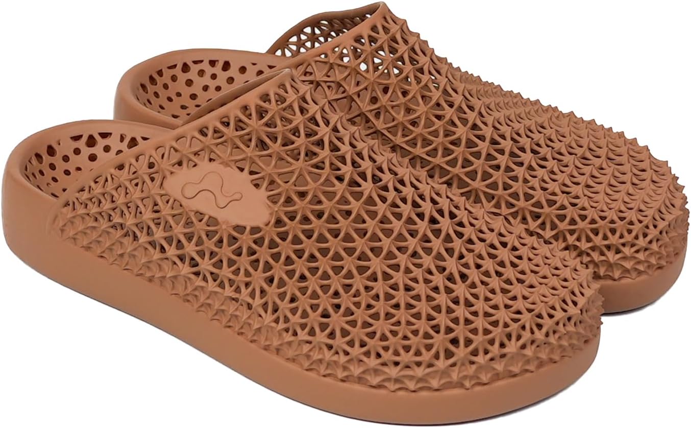 

UMEI Унисекс 3D принтованные шлепанцы для мужчин и женщин, закрытые тапочки, эргономичные восстановительные обувь Mellow, поддержка свода стопы, шипованный дизайн, сандалии для восстановления Moonwalker, Milky Way Mocha