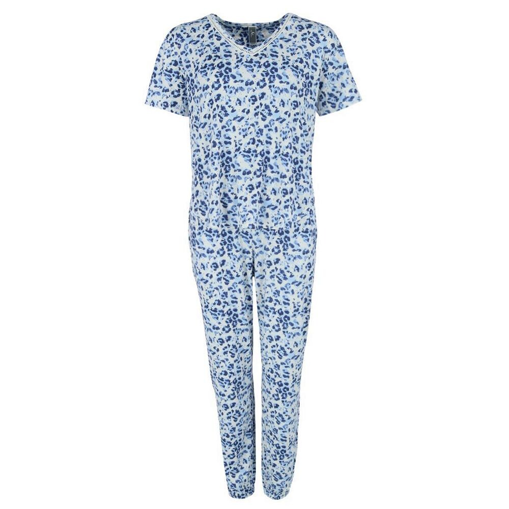 

Женский спортивный комплект с v-образным вырезом и короткими рукавами PJ Couture, синий