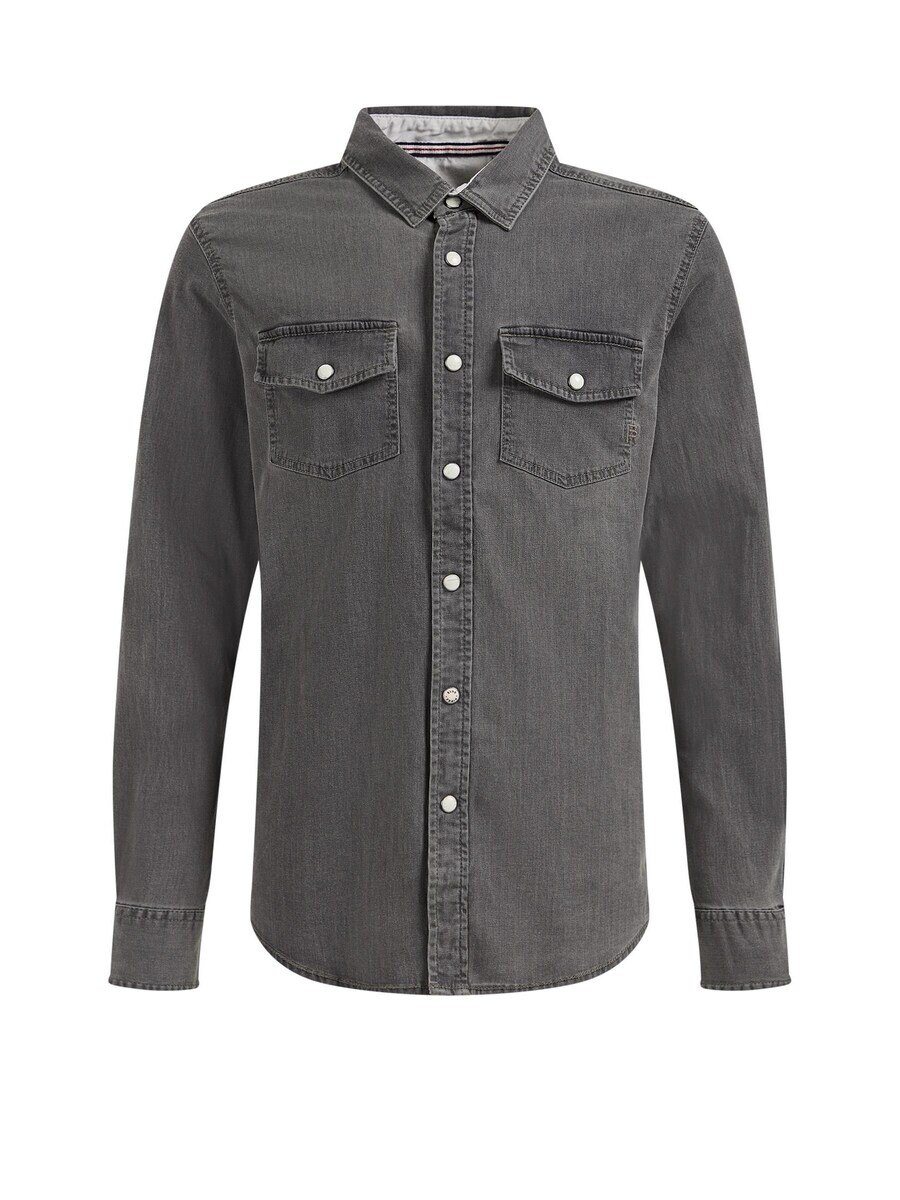 

Рубашка WE Fashion Slim fit Button Up, серый деним