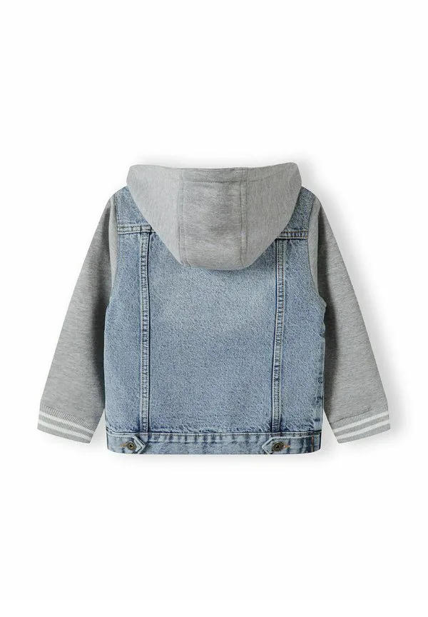 Джинсовая куртка с флисовым капюшоном и рукавами Minoti, Light Blue Denim — фото 4