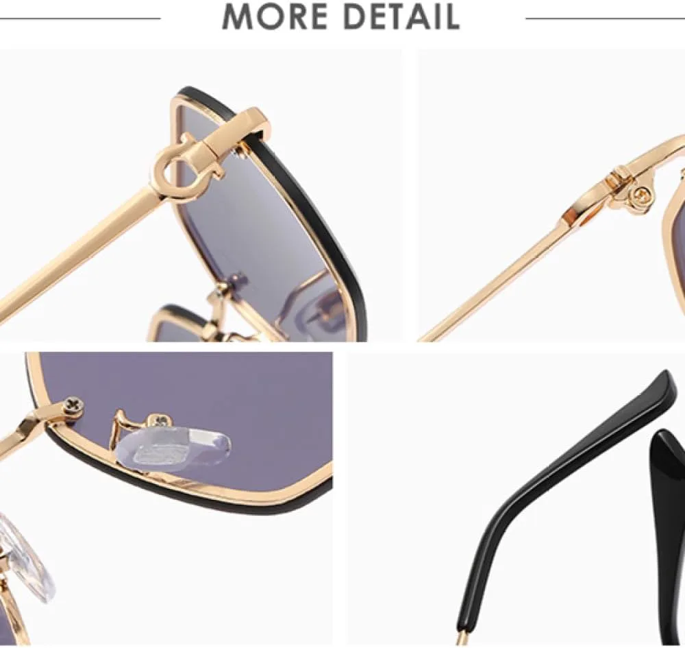 

Ретро металлические многоугольные солнцезащитные очки для женщин и мужчин, неправильной формы, черные, для вождения, с защитой от УФ-излучения UV400 TYUVIVO, Green