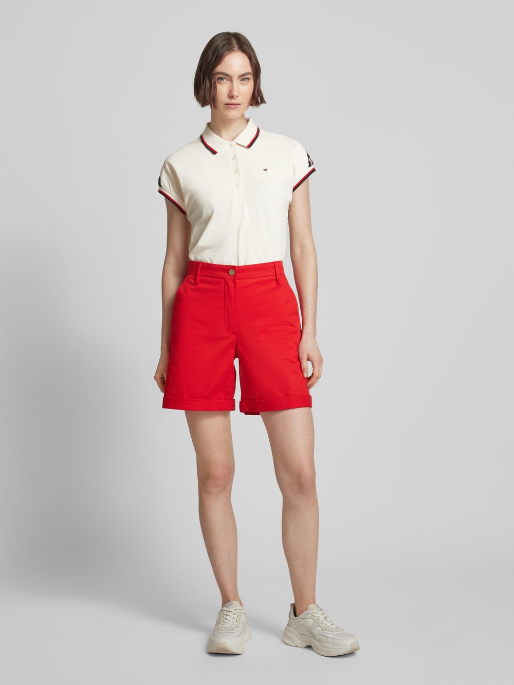 

Рубашка поло с планкой на пуговицах Tommy Hilfiger, экрю