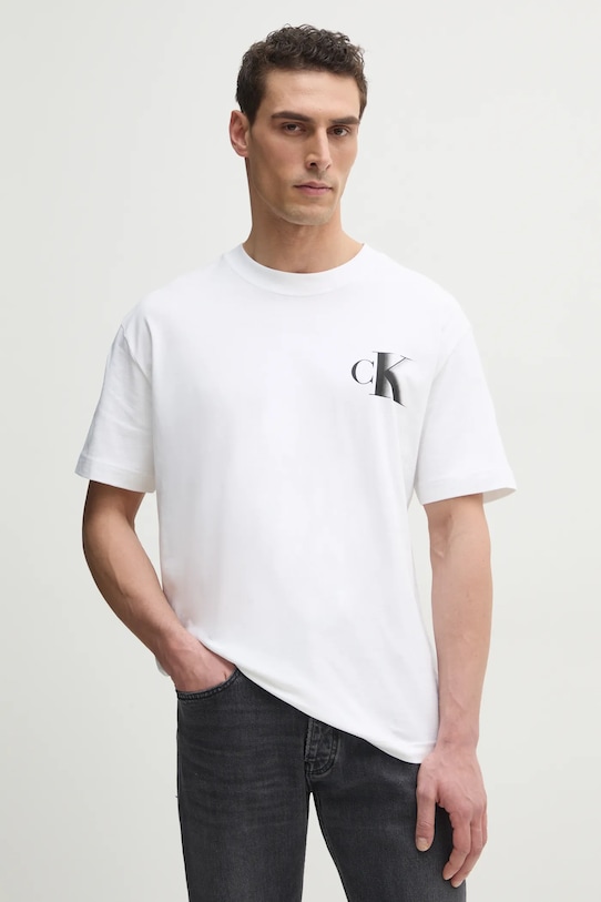

Хлопковая футболка Calvin Klein Jeans, белый