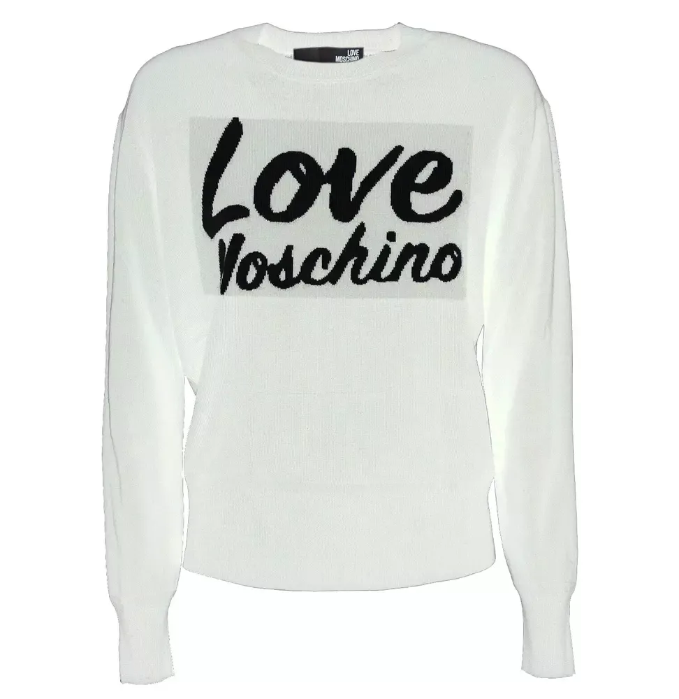 

Шикарный белый свитер с контрастным дизайном LOVE MOSCHINO