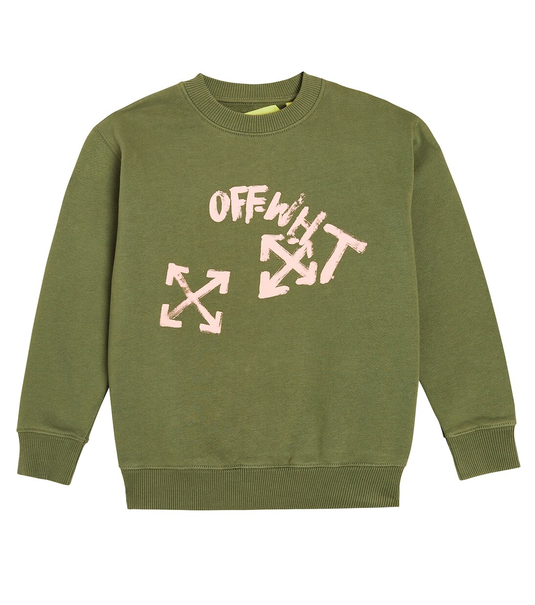 

Толстовка arrows из хлопкового джерси Off-White Kids, зеленый