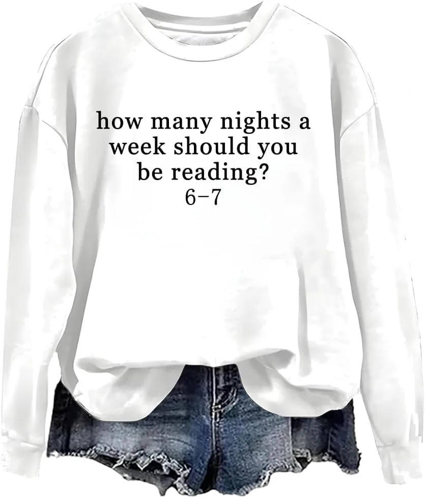 

Свитшот How Many Nights A Week Should You Be Reading, 6-7 Hoodie, Unisex woati
