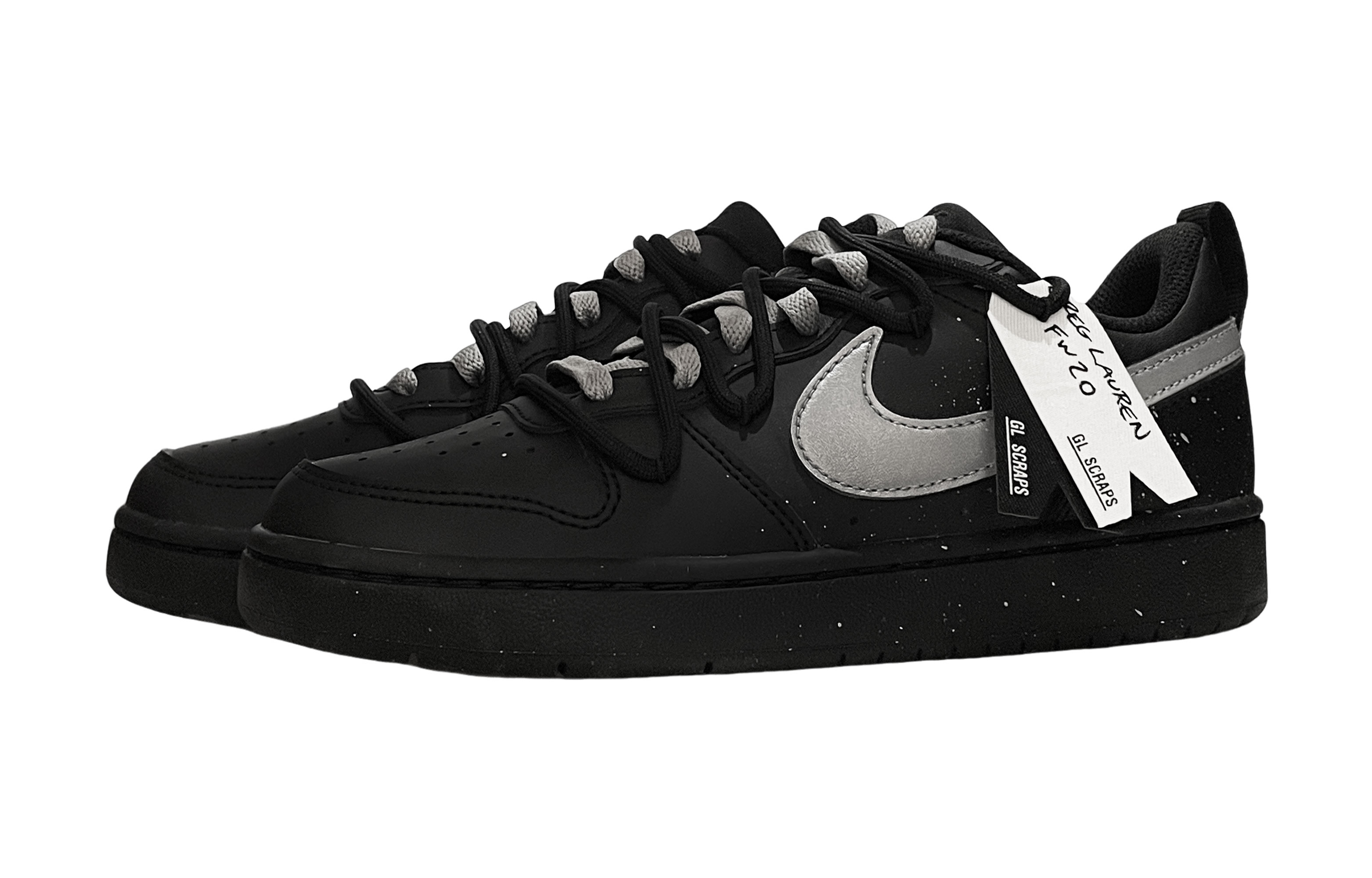 Nike Court Borough Low top детские скейтбординг кроссовки Black Silver для подростков — фото 4