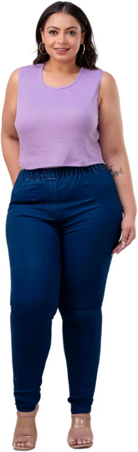 

Женские джинсы-леггинсы Denim Blue — ультра плюс размер, комфортные и эластичные Fashion Zest