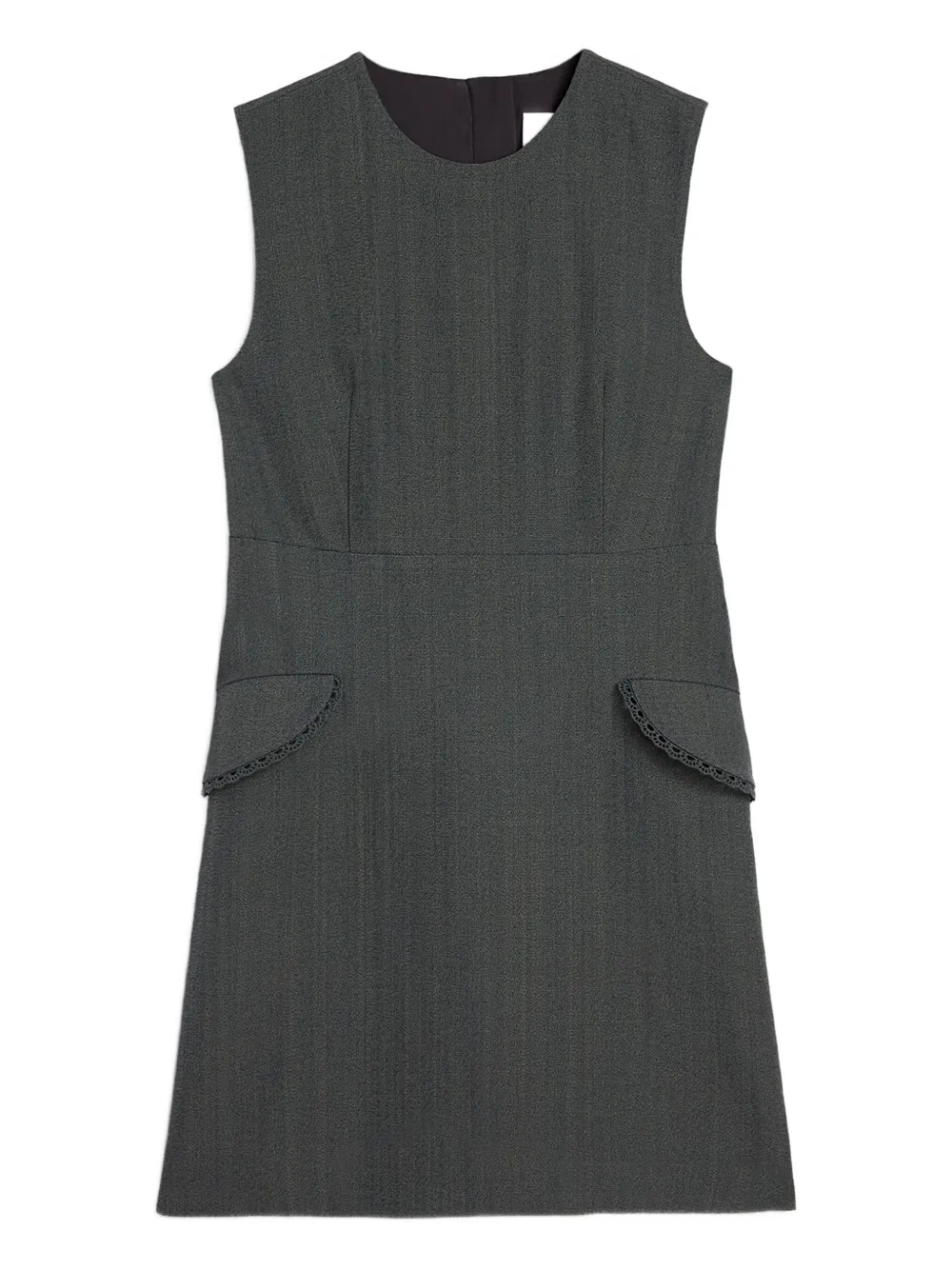 

Платье мини с кружевной отделкой Jil Sander, серый