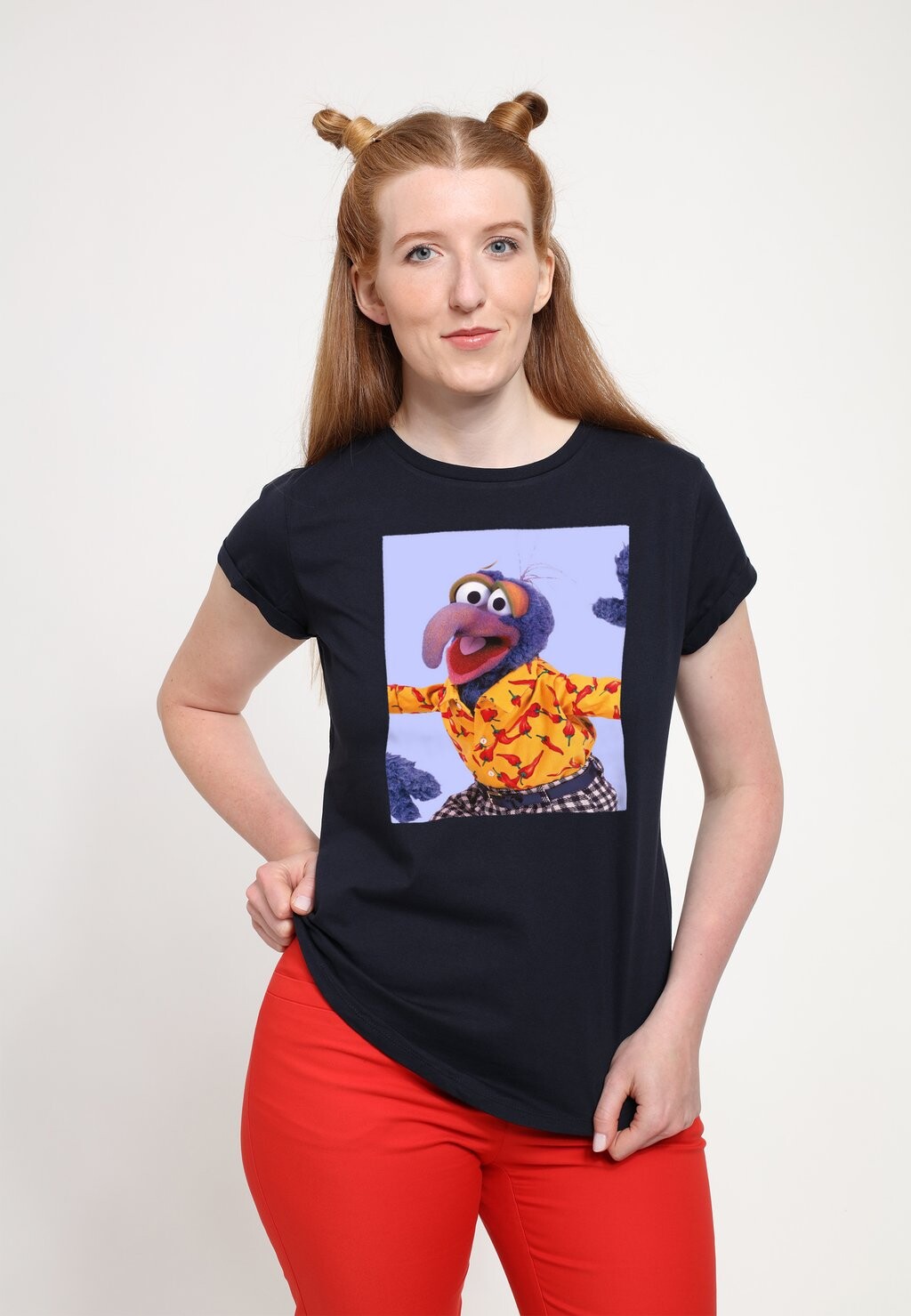 

Футболка с принтом MUPPETS GONZO MEME Henry Tiger, темно-синий