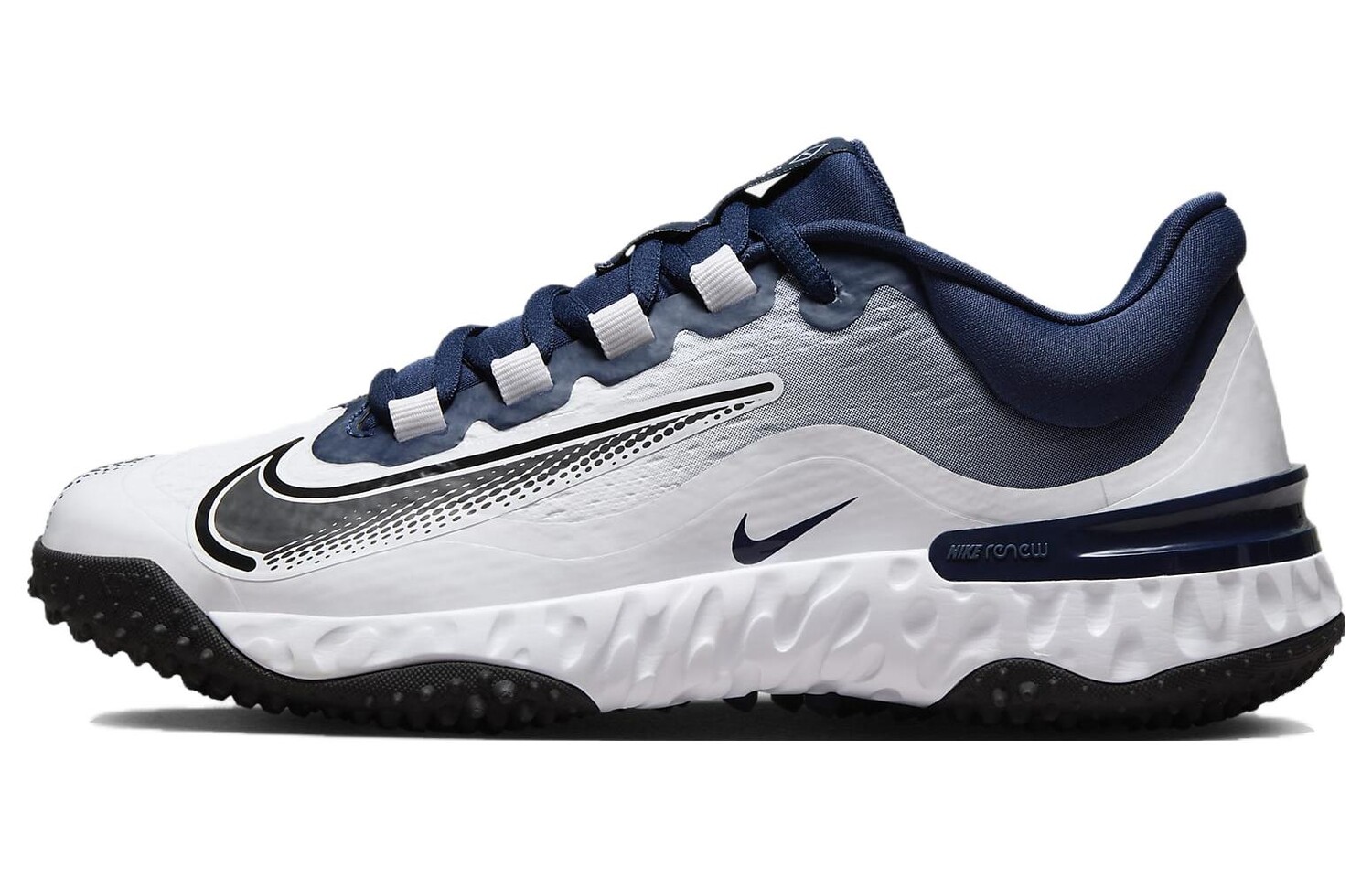 

Кроссовки Nike Women's Alpha Huarache Elite 4 TF 'Midnight Navy White', белый/синий