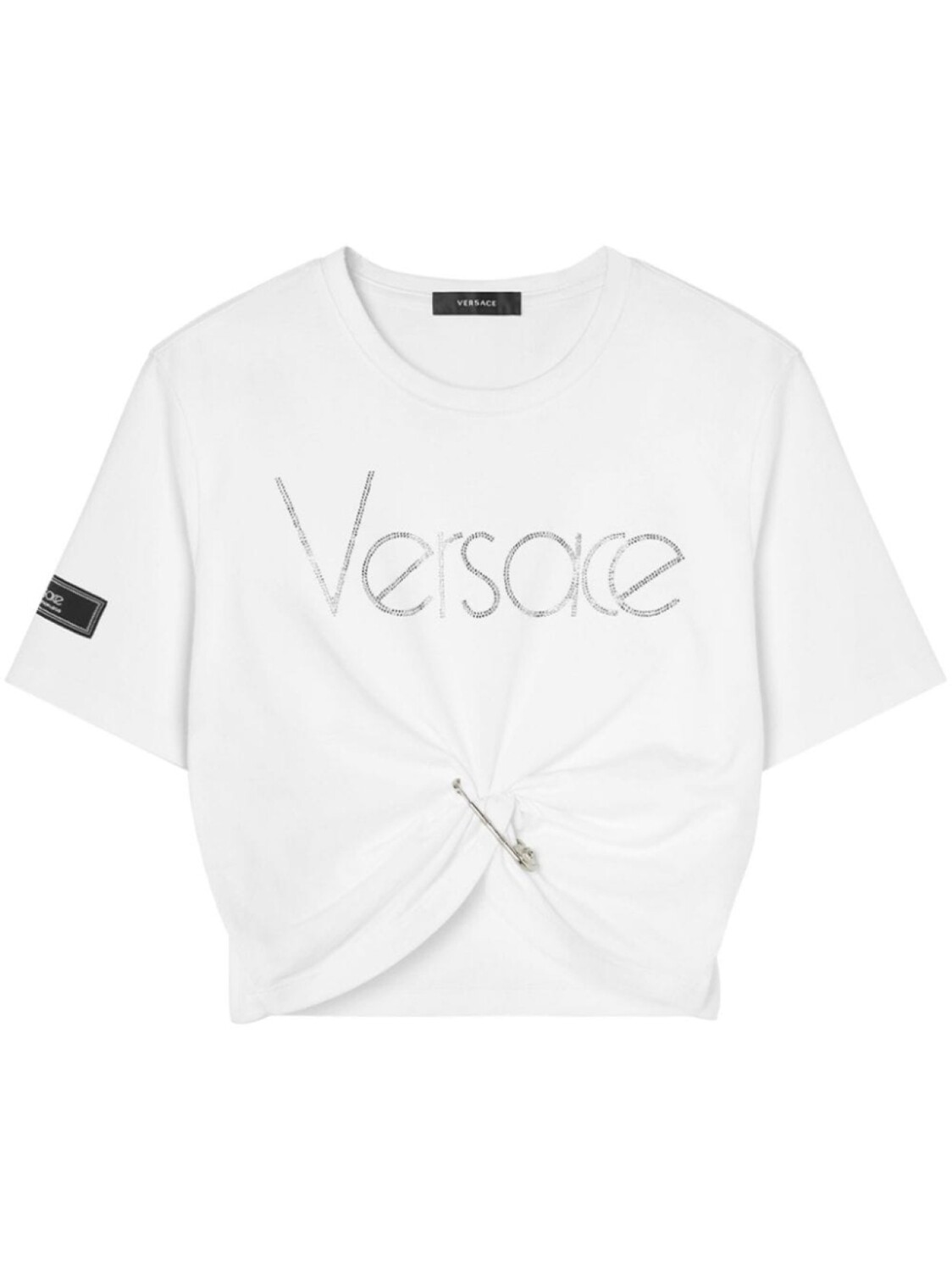 

Versace укороченная футболка с логотипом, белый