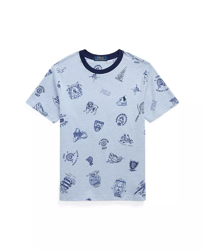 

Футболка с принтом Big Boys Jersey Polo Ralph Lauren, синий