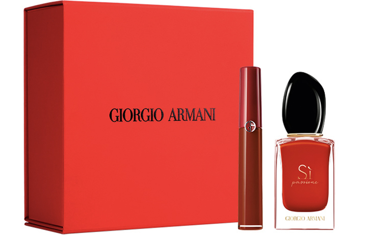 GIORGIO ARMANI Набор духов с помадой Beloved Red Lipstick Box Perfume EDP #405+30мл/#405+50мл — фото 2