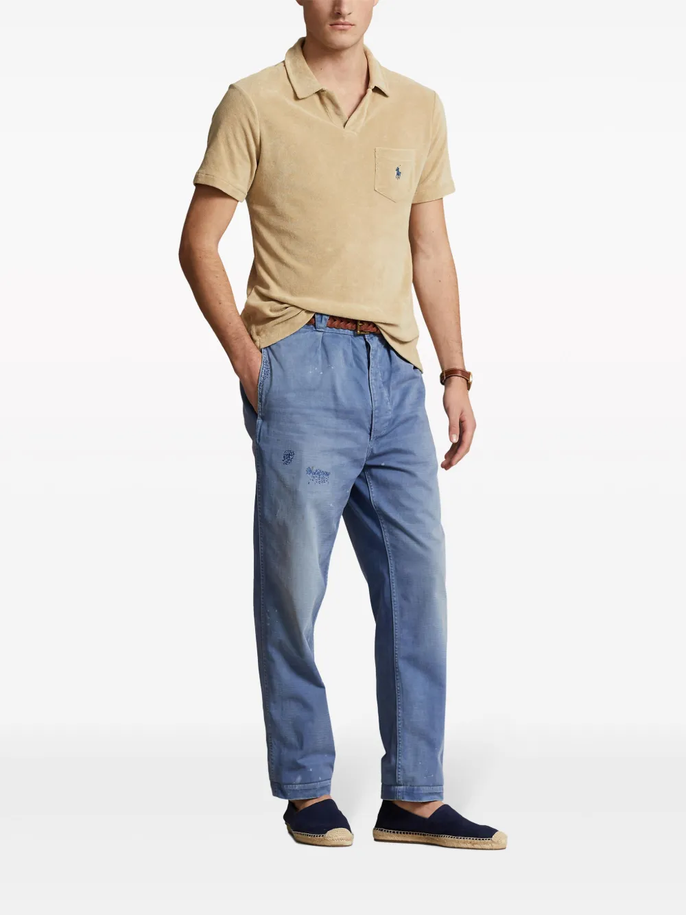 Рубашка поло с вышивкой Polo Pony POLO RALPH LAUREN, нейтральный — фото 2