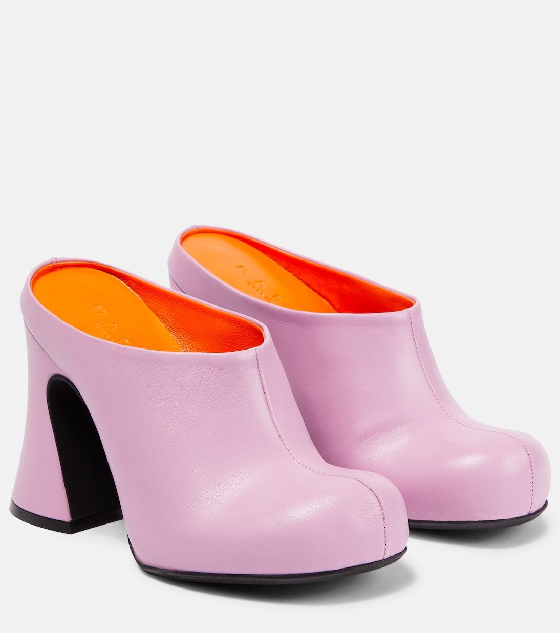 Кожаные мюли Fussbett Marni, Powder