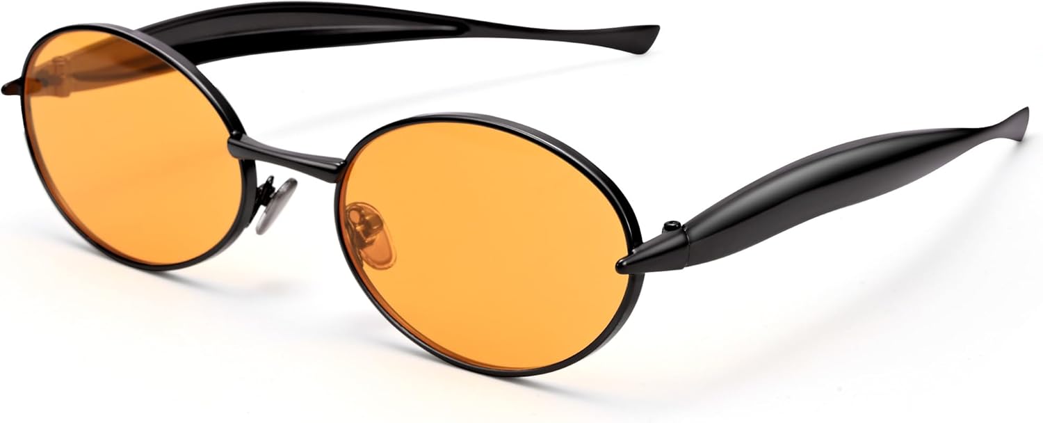 

Солнцезащитные очки Pro Acme Small Retro Oval для женщин и мужчин, золотистая металлическая оправа, винтажные солнцезащитные очки 90-х годов, модные дизайнерские очки 2025 года, Gunmetal/Orange