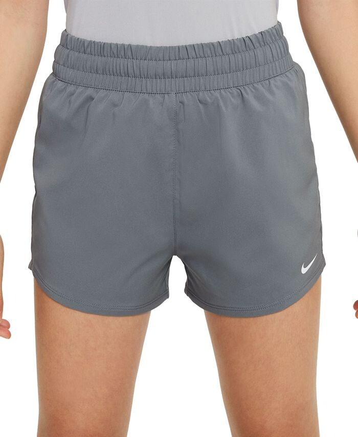 

Тканые тренировочные шорты с высокой талией Big Girls One Dri-FIT Nike, серый