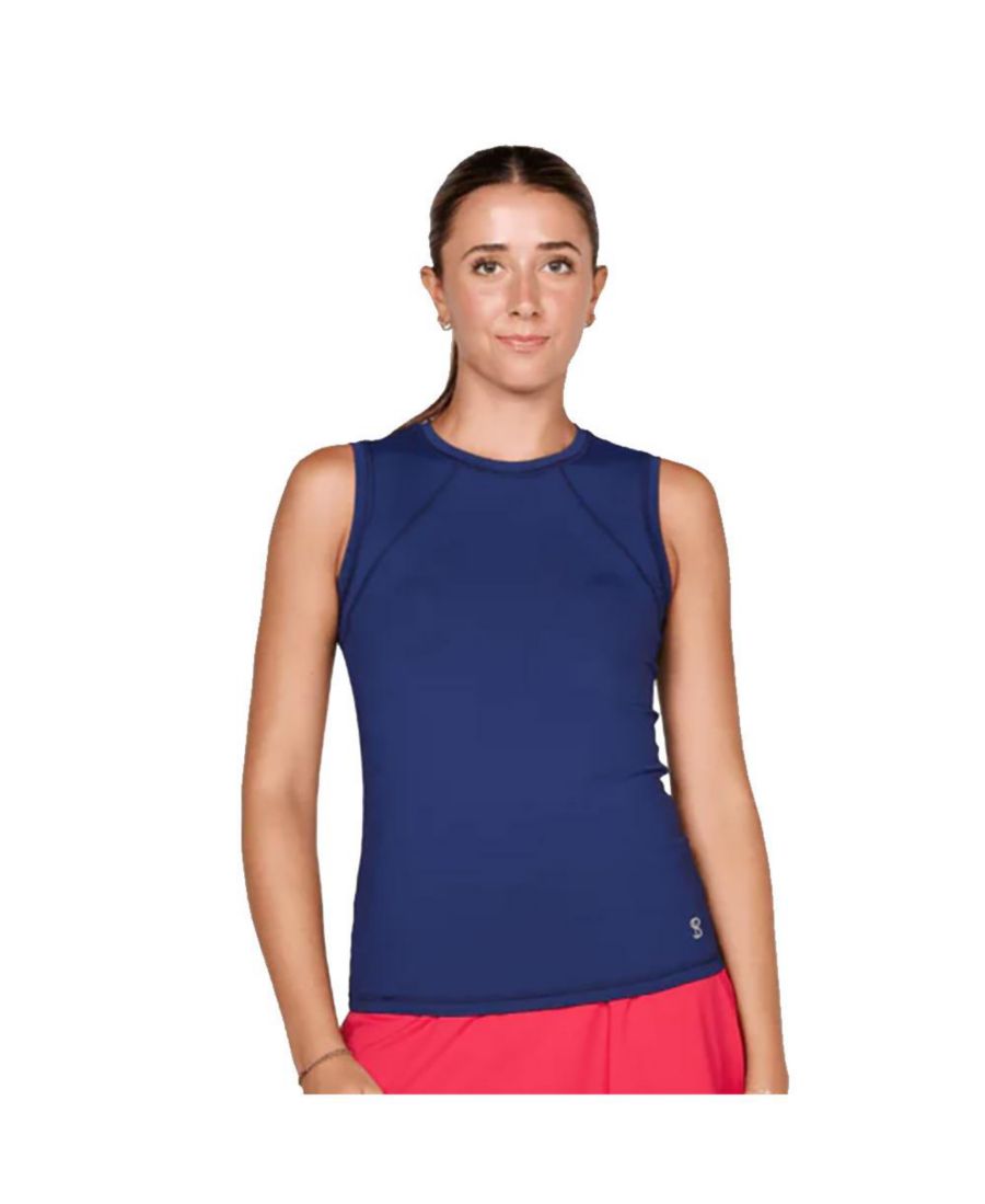 

Женская теннисная футболка без рукавов с УФ-защитой Sofibella, Navy, Синий, Женская теннисная футболка без рукавов с УФ-защитой Sofibella, Navy
